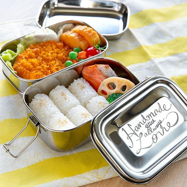 弁当箱・水筒 maa お弁当箱 2段 ランチボックス ステンレス ミア 角型 1000ml （ 弁当箱