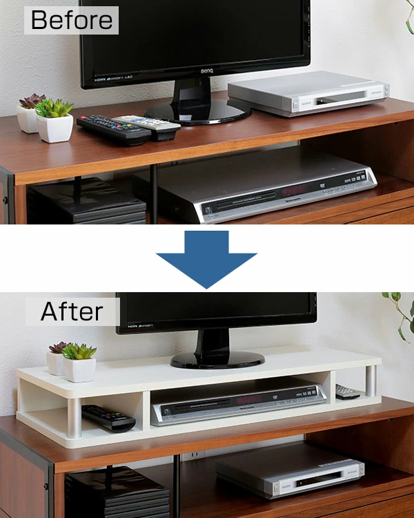 朝日木材加工 ちょい足しラック 幅110cm テレビ台 AVボード （ PC台