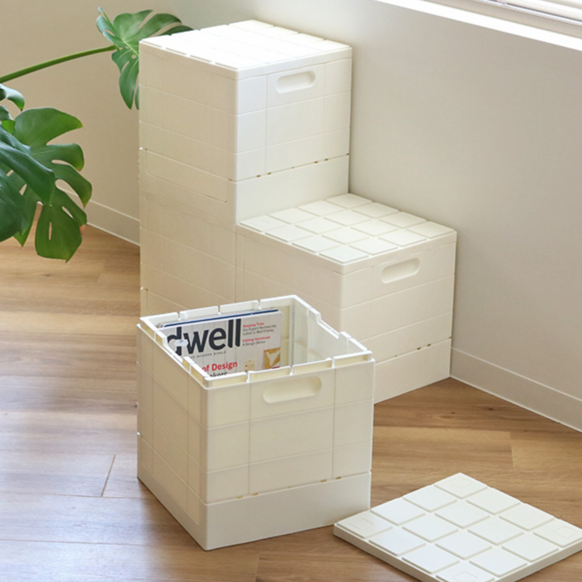 収納ボックス 幅30×奥行30×高さ30.2cm グリッドコンテナー キューブ