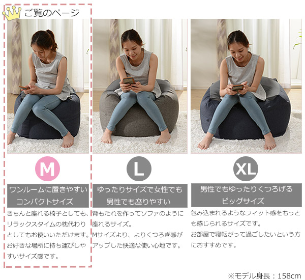 セルタン ビーズクッション キューブ型 洗えるカバーリング M