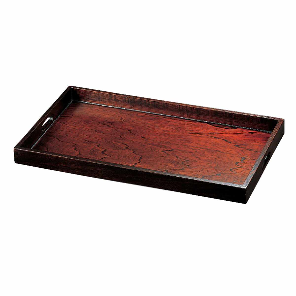 福井クラフト お盆 トレー 木製 尺2 ケヤキ脇取盆 ふき漆 盆 敷膳 越前