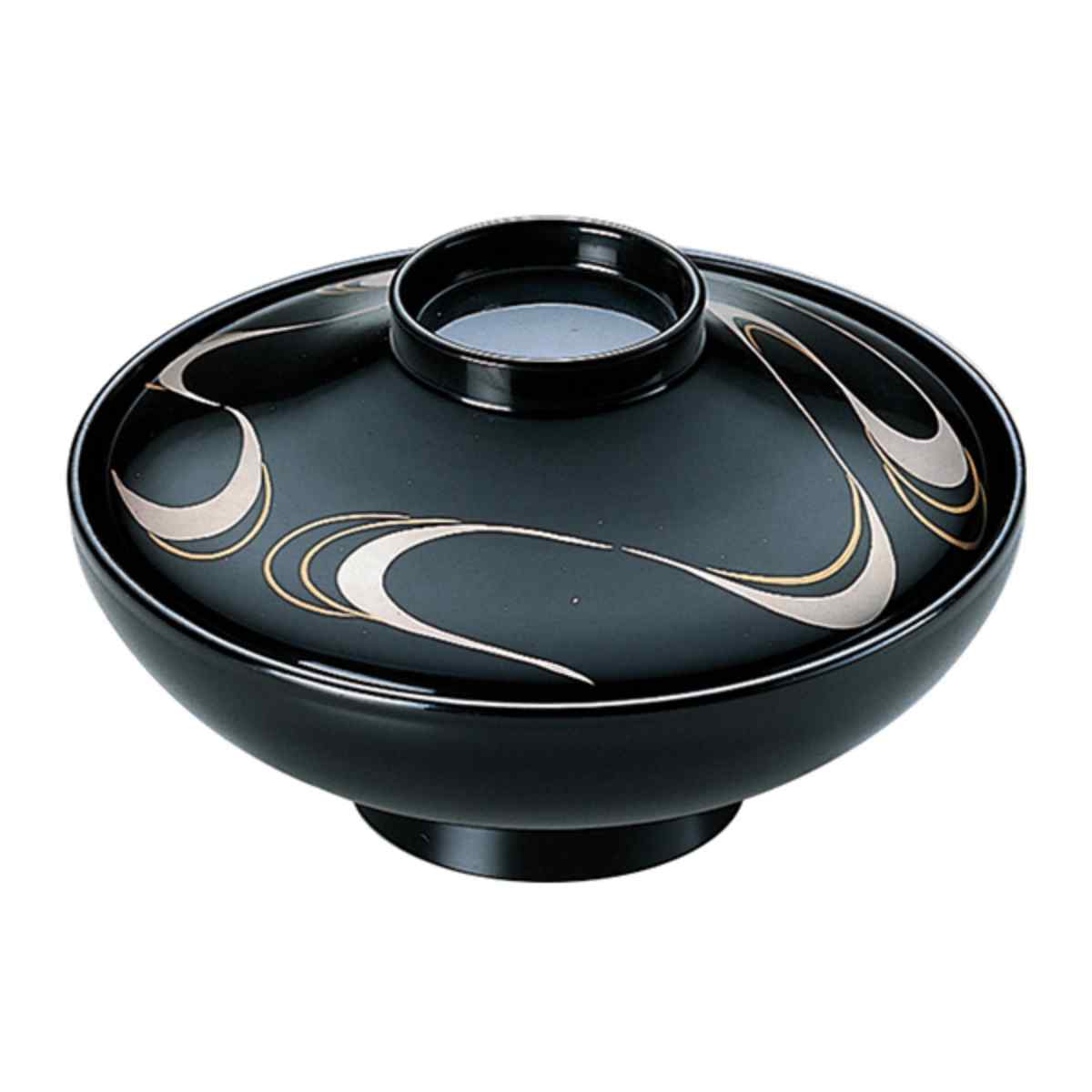 福井クラフト 煮物椀 木製 平富士 黒銀流水 本漆塗 手書き 蒔絵 吸物椀 福井クラフト 煮物椀 木製 平富士 黒銀流水 本漆塗 手書き 蒔絵 吸物椀