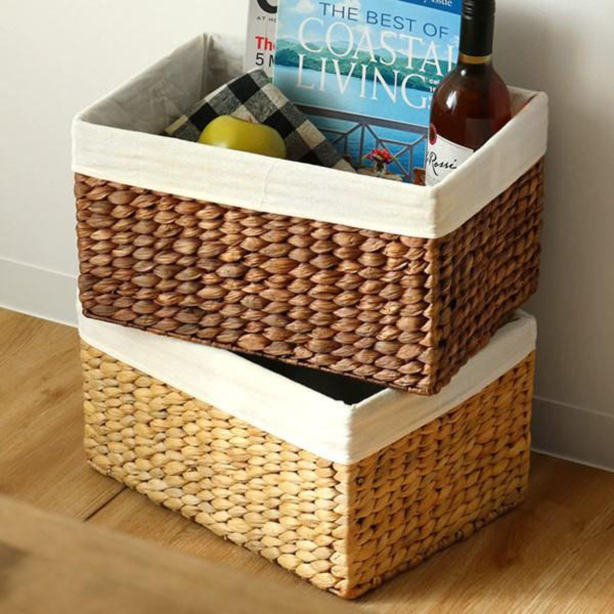 ちどり産業 収納ボックス バスケット 内布 約 幅36×奥行26×高さ20cm