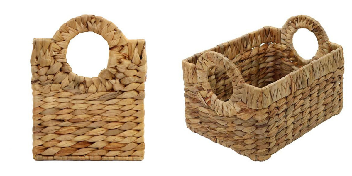 ちどり産業 収納 バスケット 持ち手付き 約 幅24×奥行20×高18cm 小物