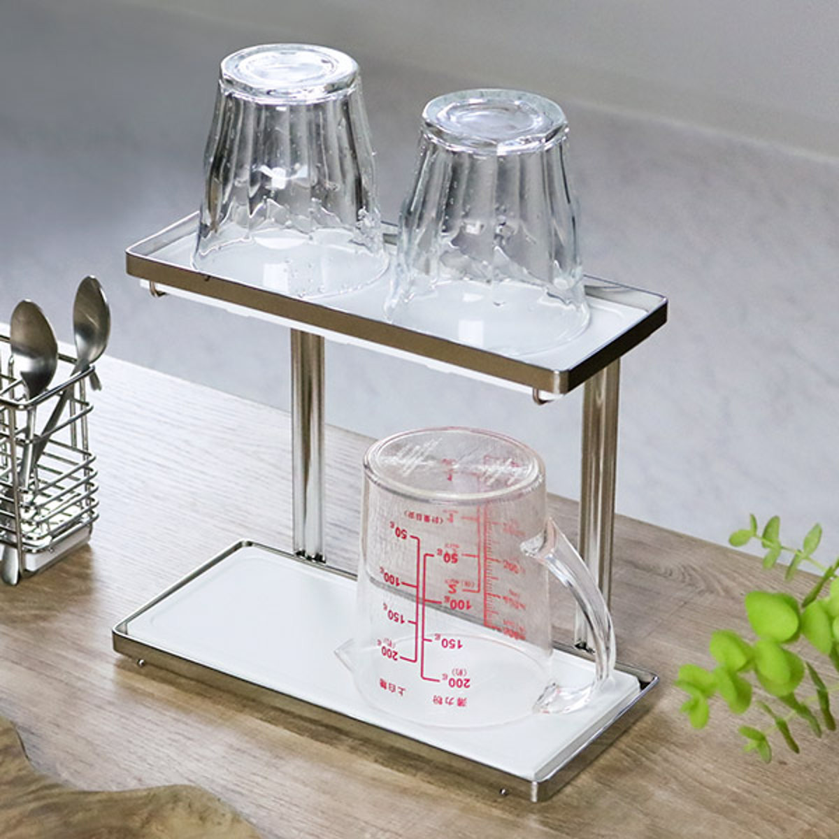 グラススタンド Karari+ワイヤー フリーラック2段 （ Karari カラリ