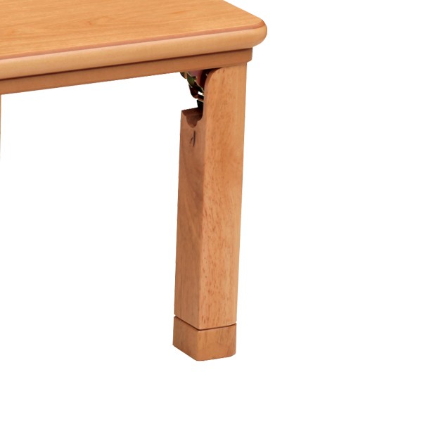 家具調こたつ 座卓 折れ脚 突板仕上げ 角丸タモ 幅105cm （ こたつ