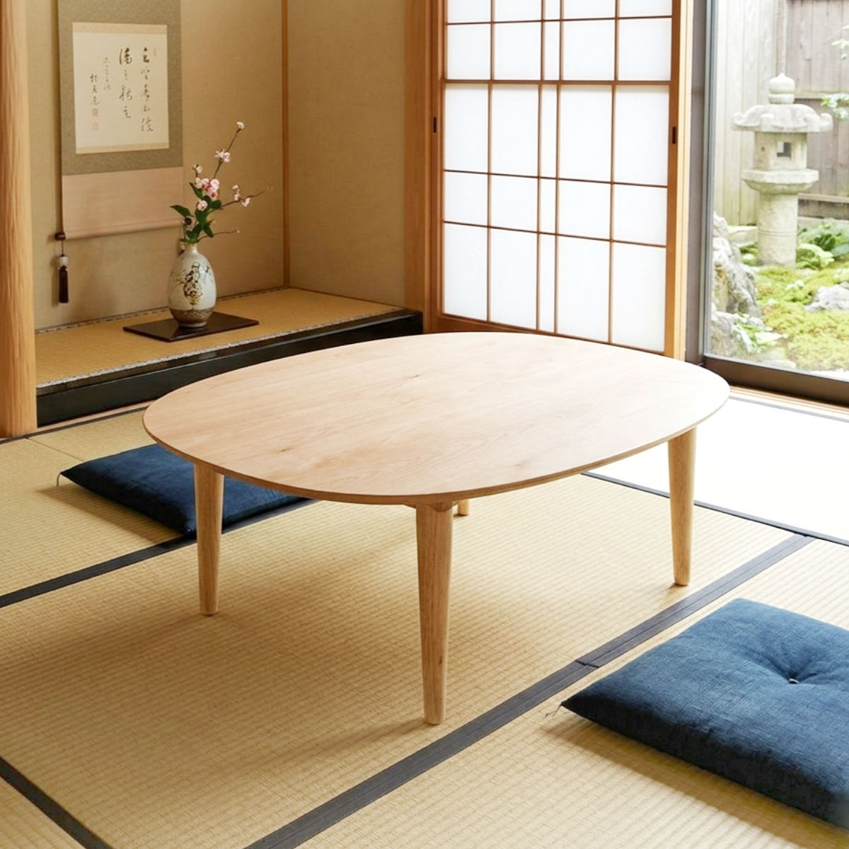 座卓 幅90cm 正方形 突板仕上げ オーガサクラ2 家具調こたつ 日本製