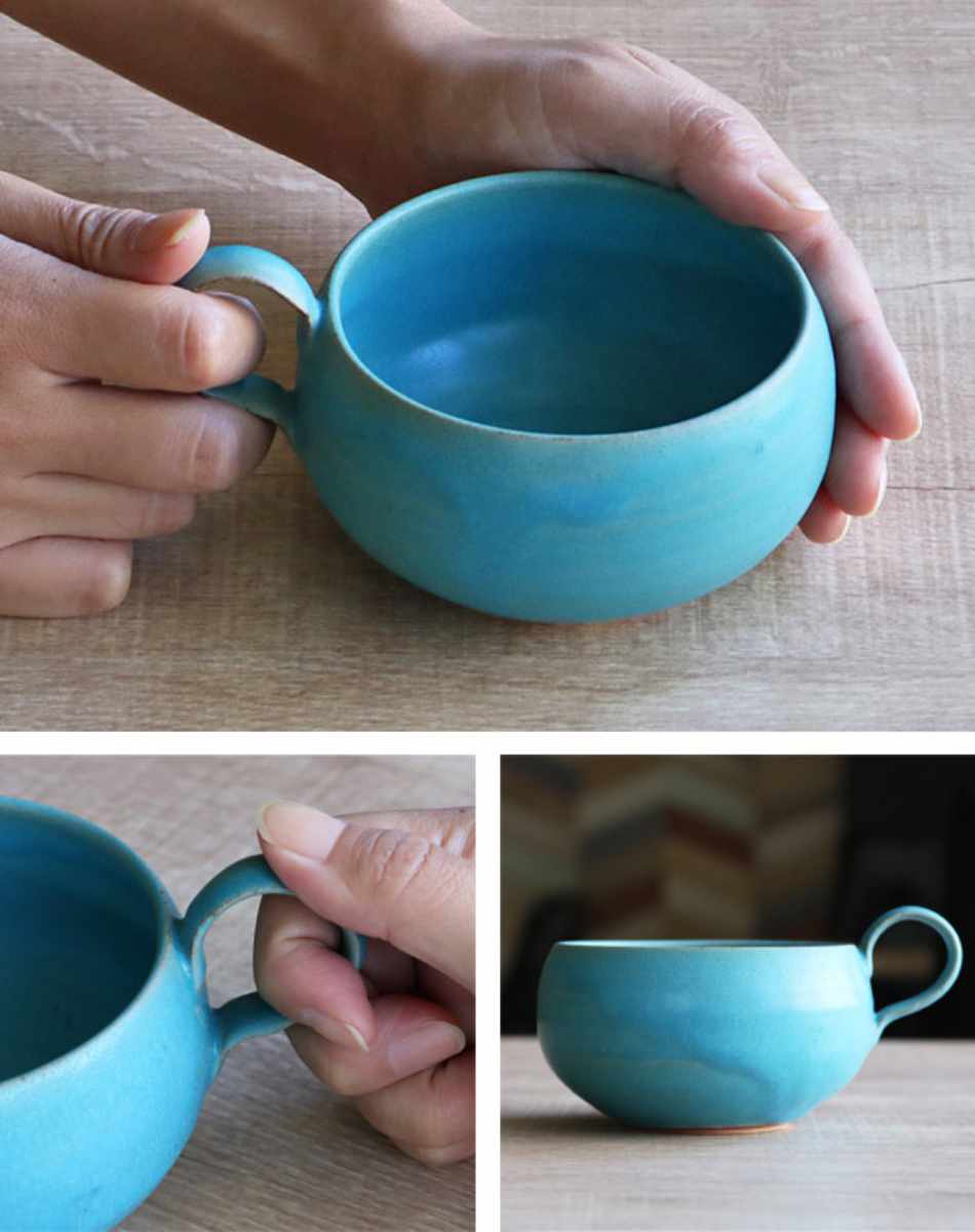 スープカップ 390ml Blueシリーズ 陶器 食器 笠間焼 日本製 （ スープ