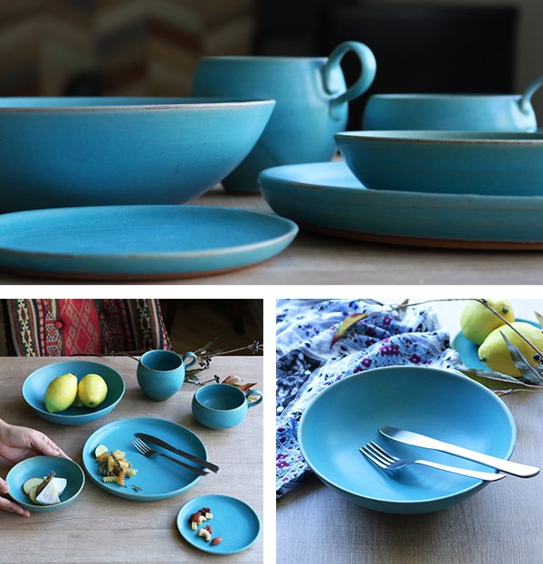 ボウル 21cm Blueシリーズ 陶器 食器 笠間焼 日本製 （ 食洗機対応 お