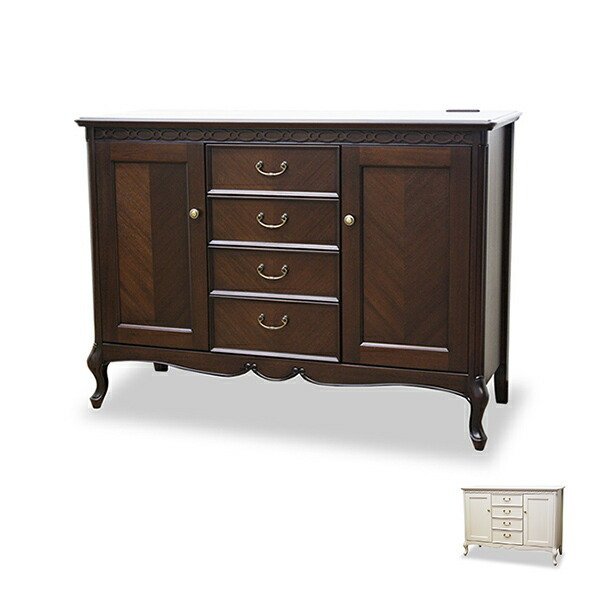 サイドボード クラシック調 猫脚 フルール 幅114cm （ 開梱設置 木製