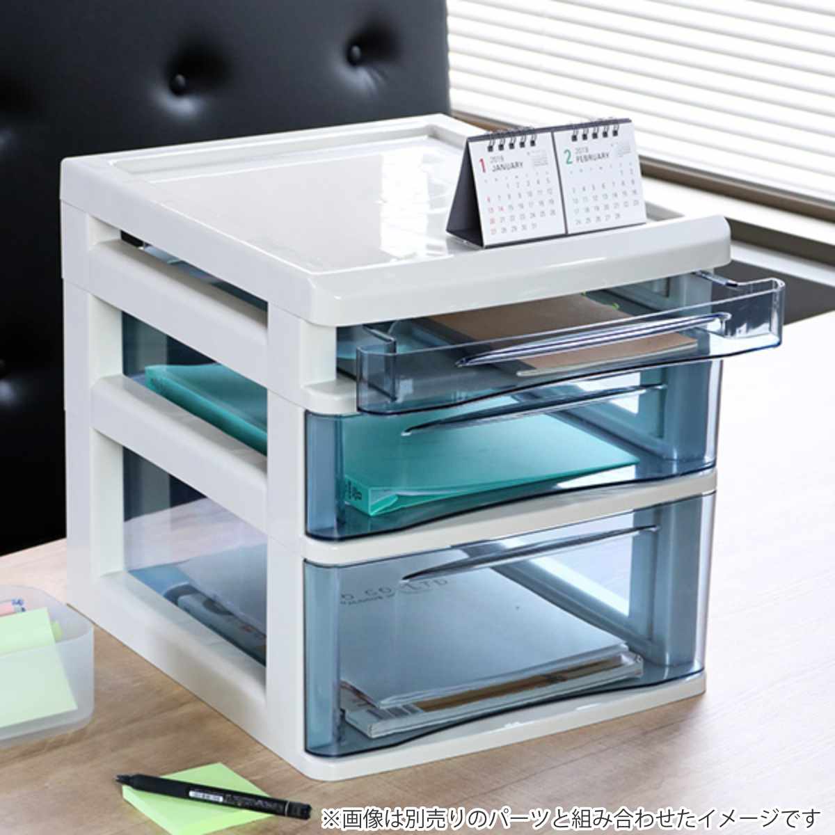 山田化学 卓上収納 フロアーケーススタックチェストB4 セパレート 浅型