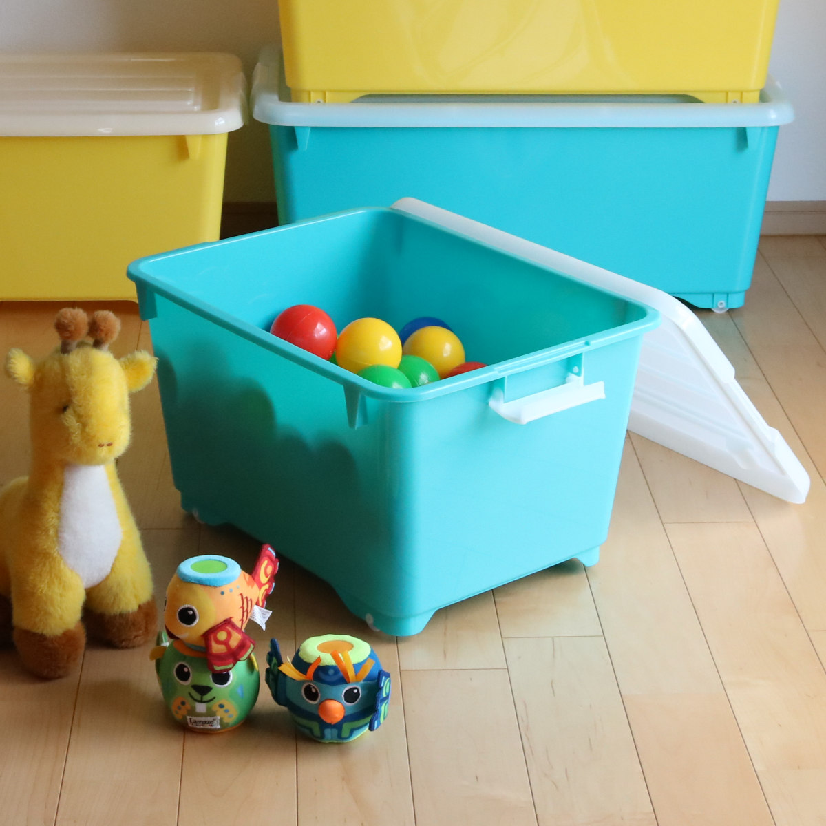 JEJアステージ 収納ボックス ふた付き 同色2個セット 約 幅39×奥行50