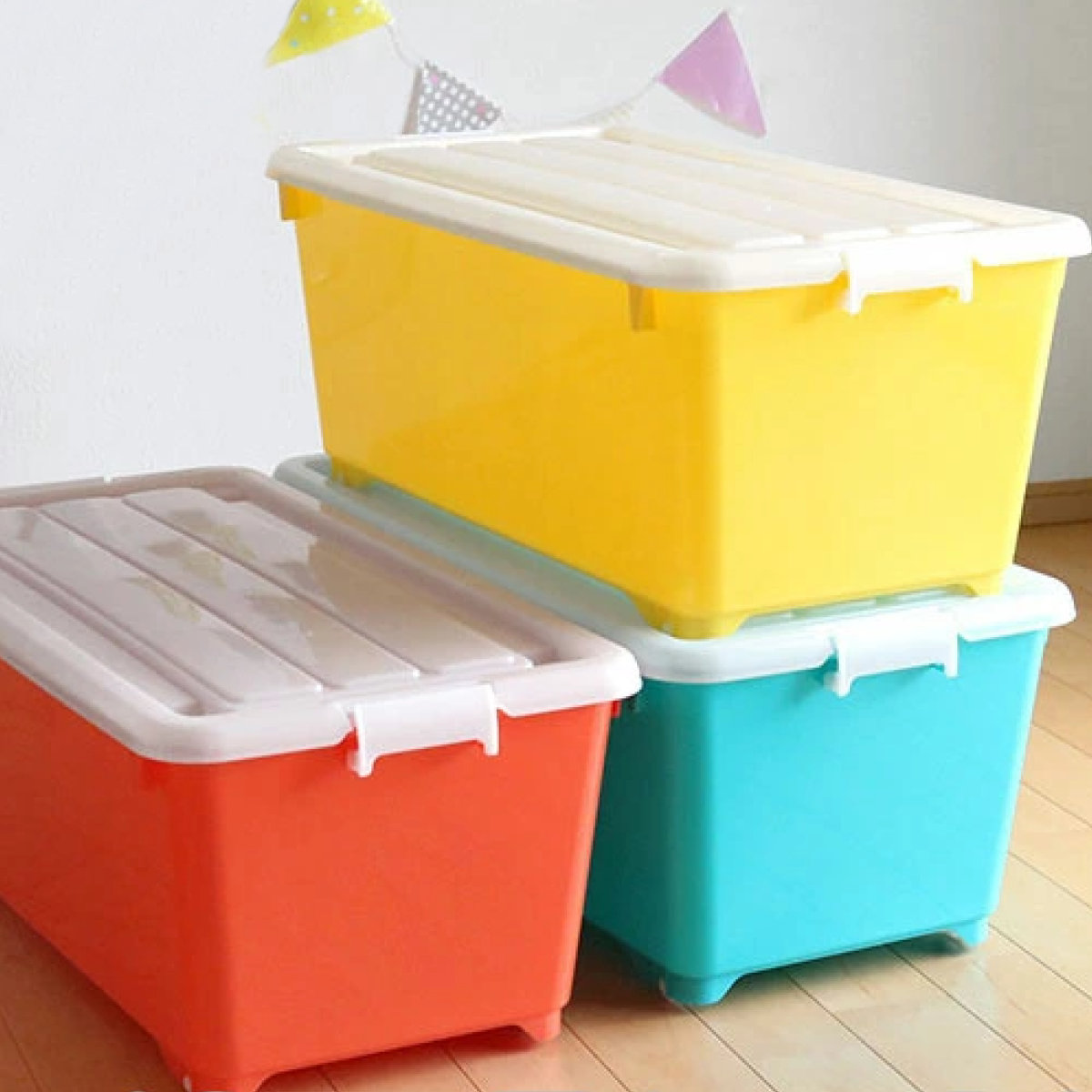 JEJアステージ 収納ボックス ふた付き 同色2個セット 約 幅40×奥行74