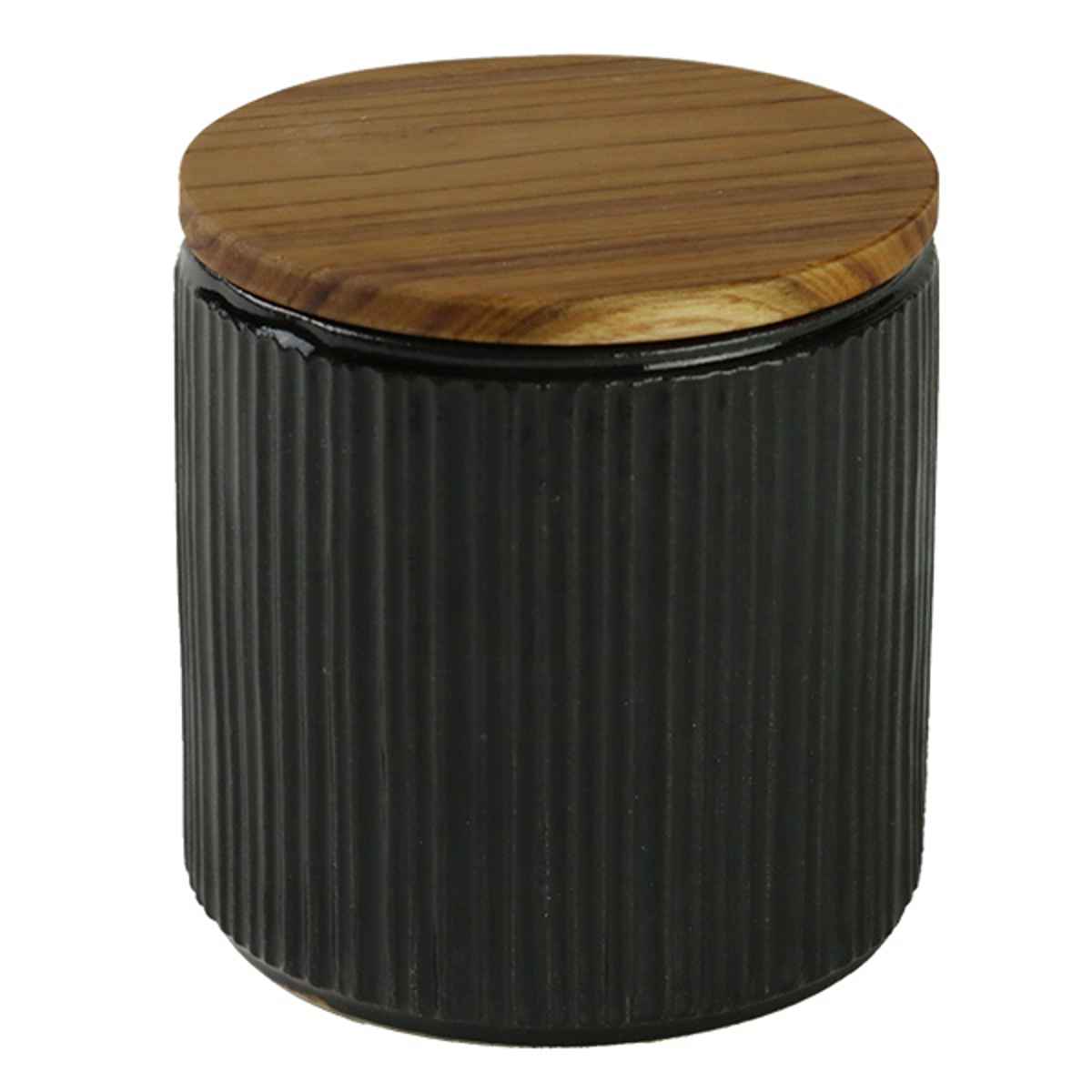 LOLO（ロロ） 保存容器 420ml 陶器 丸型 木蓋付き SALIU （ サリュウ
