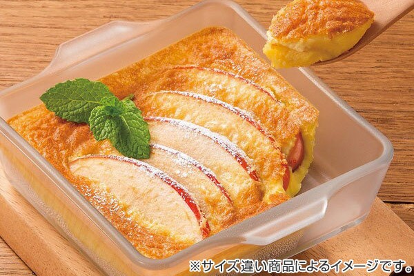 セラベイク 耐熱ガラス レクタングルロースター M 蓋付き 600ml