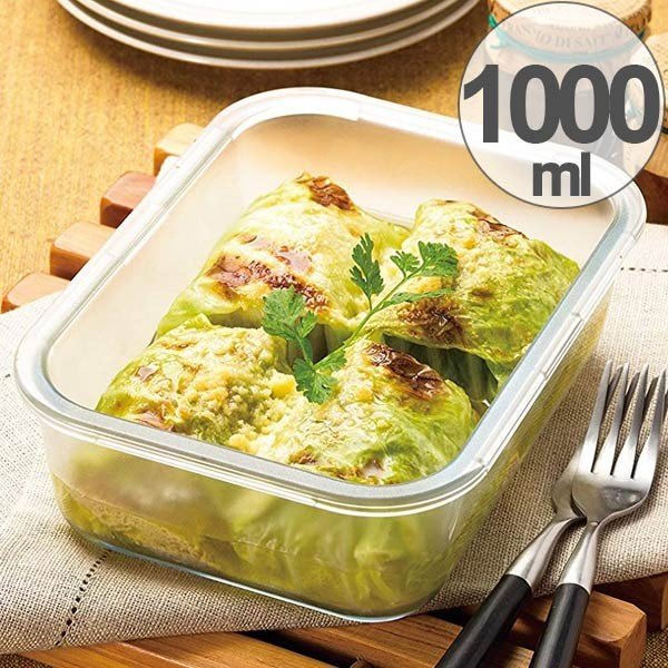 セラベイク 耐熱ガラス レクタングルロースター L 蓋付き 1000ml