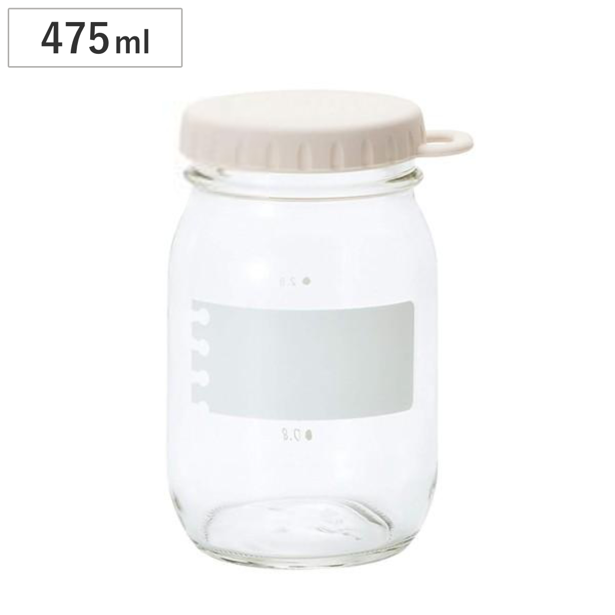 保存容器 e：Cap Jar 200 （GW） 200ml ガーリックホワイト ガラス製