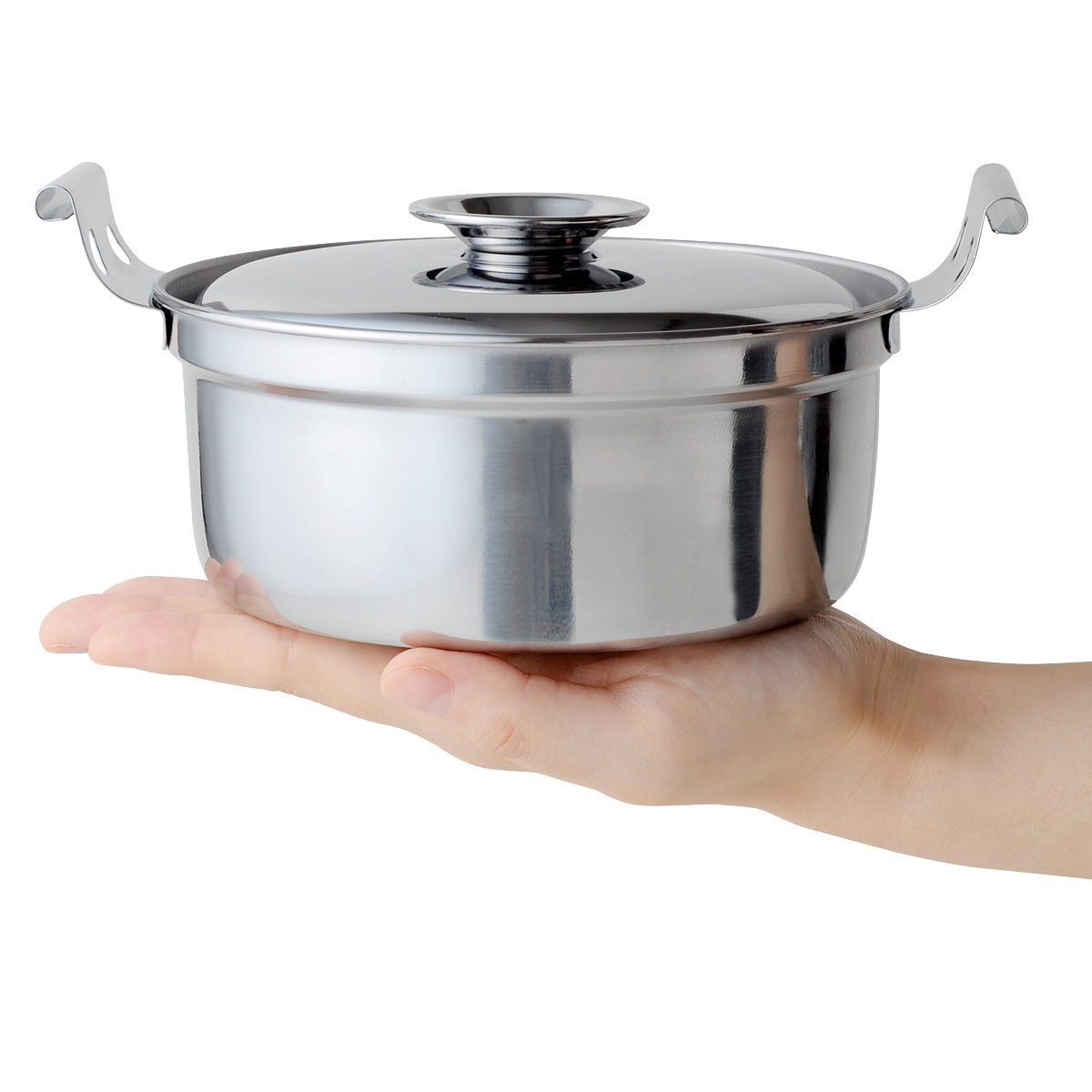 アーネスト（Arnest） 両手鍋 14cm 1人用 ステンレス製 蓋付き 日本製