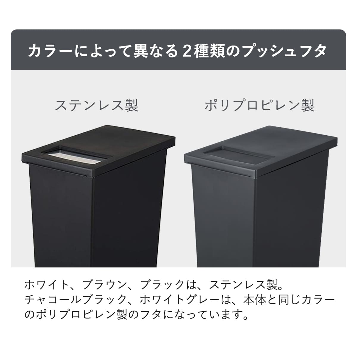 ゴミ箱 30L ユニード プッシュ&ペダル ( 30リットル ふた付き 分別 キッチン ダストボックス スリム 分別ゴミ箱 棚下 カウンター下 ) 関連画像4