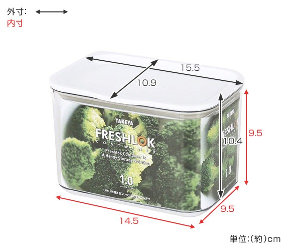 TAKEYA（タケヤ） 保存容器 フレッシュロックコンテナ M 1.0L （ 密閉