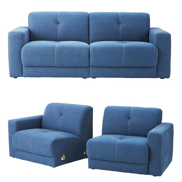 ソファ 2人掛け 本革風 クロスレザー 幅180cm （ ソファー ローソファ