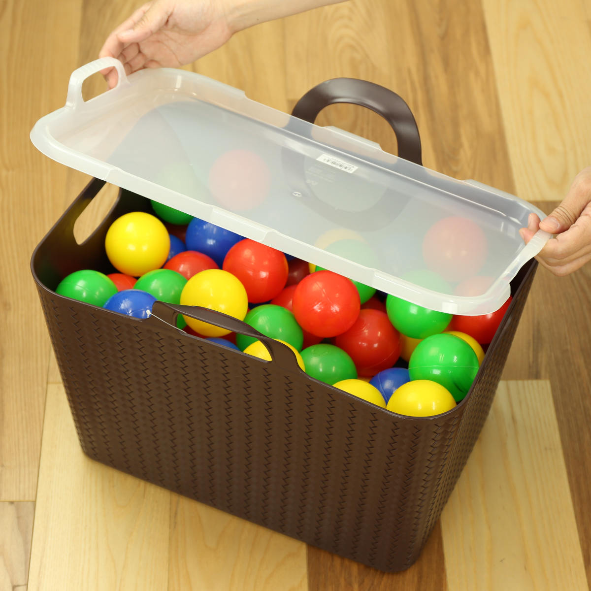 バスケット 持ち手付き 約 幅47.5×奥行32×高さ35.2cm アミーゴバケット