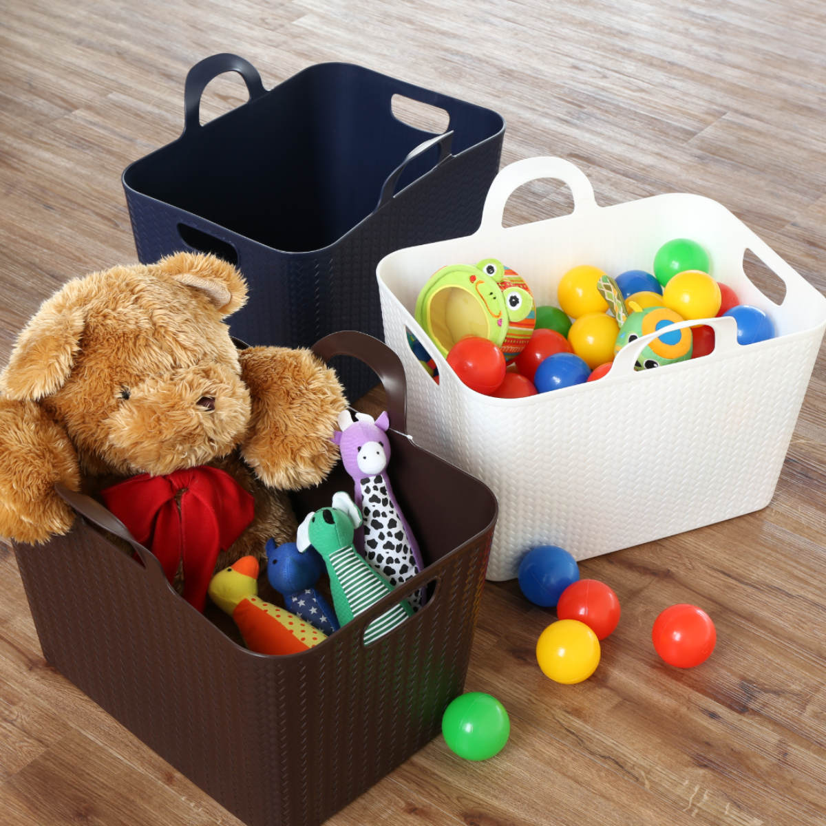 バスケット 持ち手付き 約 幅47.5×奥行32×高さ35.2cm アミーゴバケット