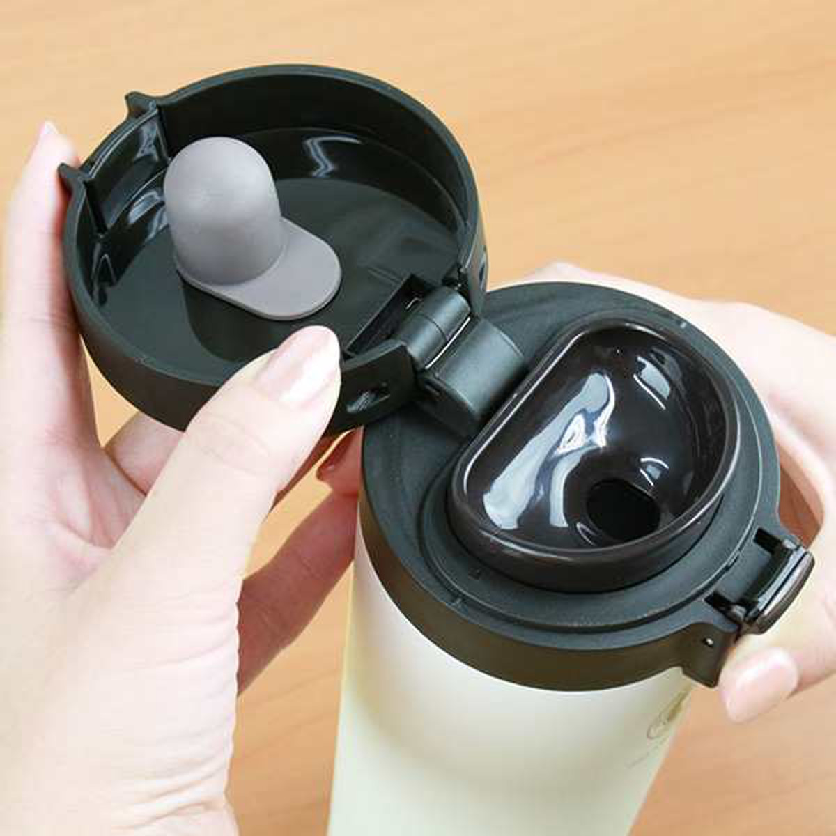 アスベル（ASVEL） 水筒 370ml ステンレス ワンタッチ 真空断熱携帯