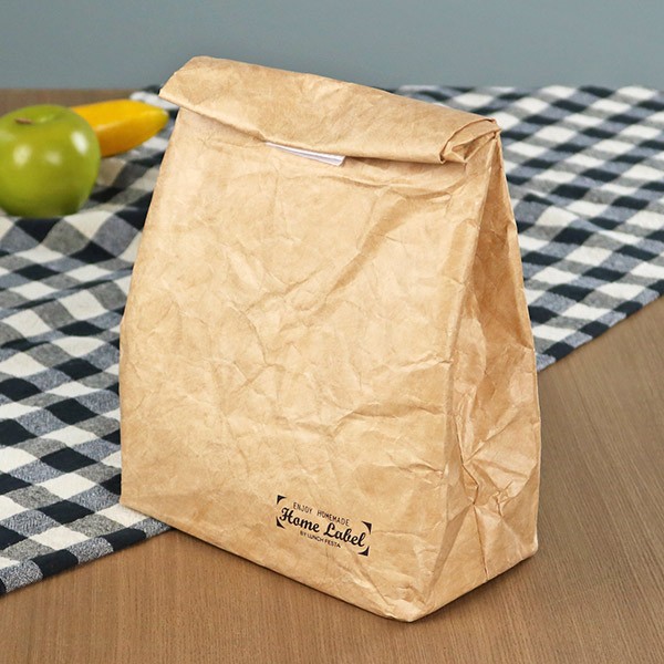 保冷 タイベック製フードバッグ ホームレーベル ペーパーバッグ風 （ お弁当バッグ ランチバッグ お弁当袋 ） :295382:お弁当グッズのカラフルボックス  通販 