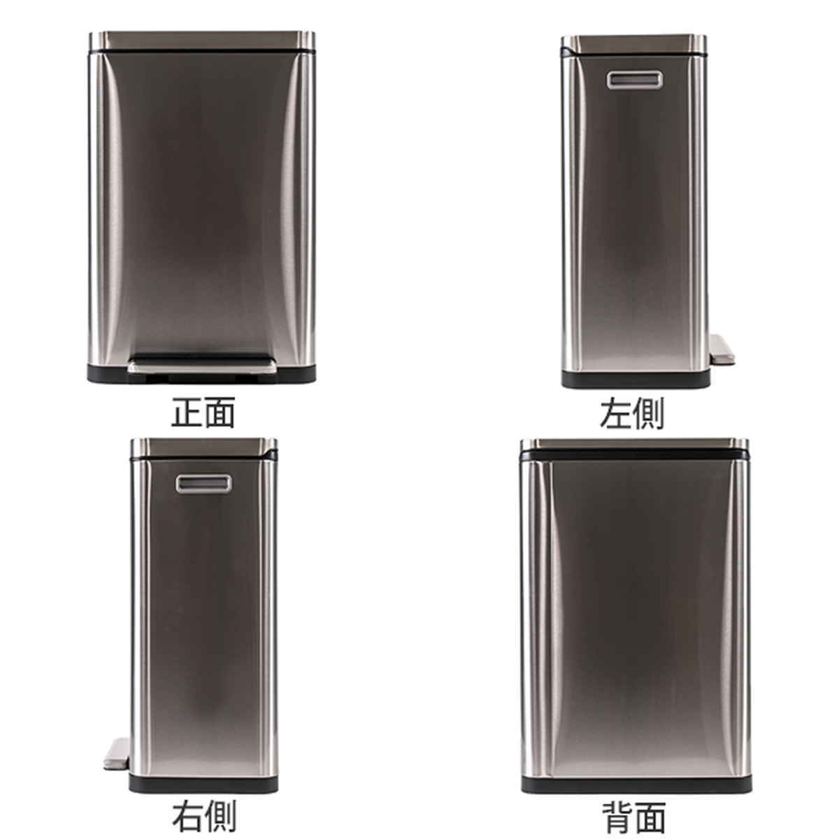 EKO ゴミ箱 45L Xキューブステップビン ペダル （ イーケーオー ごみ箱 45リットル 幅33 ペダル式 ふた付き 分別 角型 ステンレス ）_2