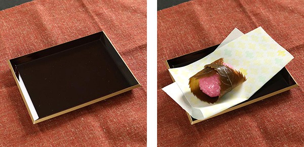 銘々皿 溜渕金 漆器 長角 和菓子 皿 食器 日本製 同色5枚セット