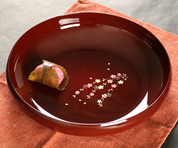 菓子鉢 溜 花さくら 漆器 器 食器 日本製 （ 菓子入れ 盛鉢 菓子盆 菓子器 皿 うつわ 和皿 ） :295963:インテリアパレットヤフー店  通販 