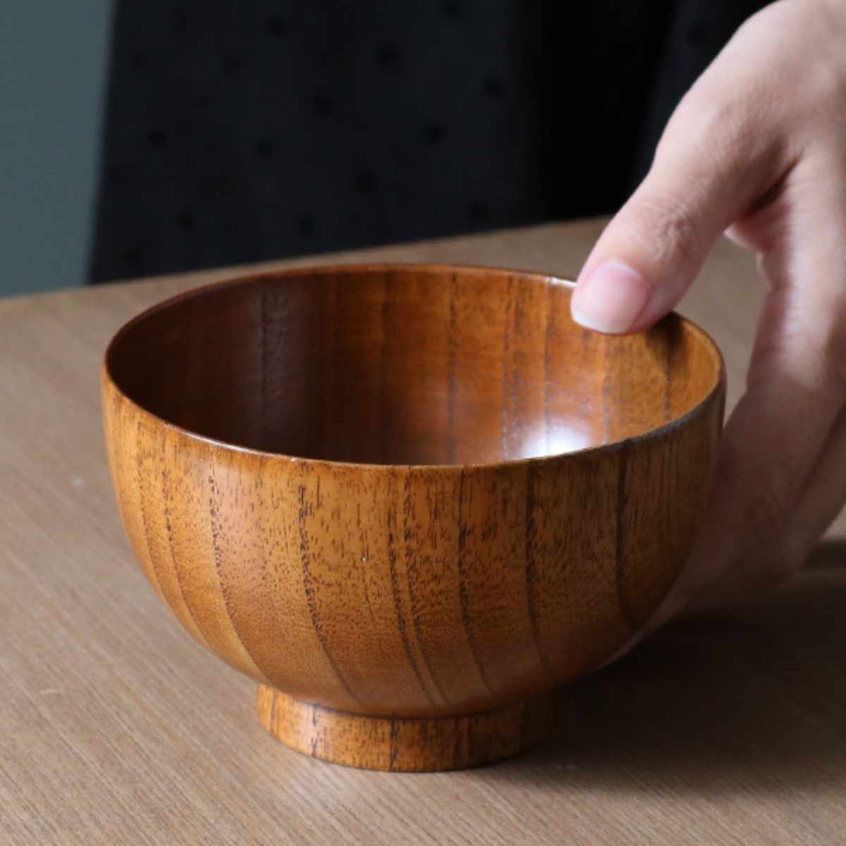 汁椀 木製 310ml 高仙才 漆 天然木 食器 （ お椀 椀 味噌汁椀 吸物椀