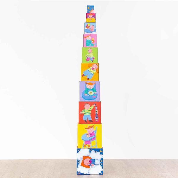 スタッキングトイ ファニー キューブブロック 10個 幼児 知育玩具