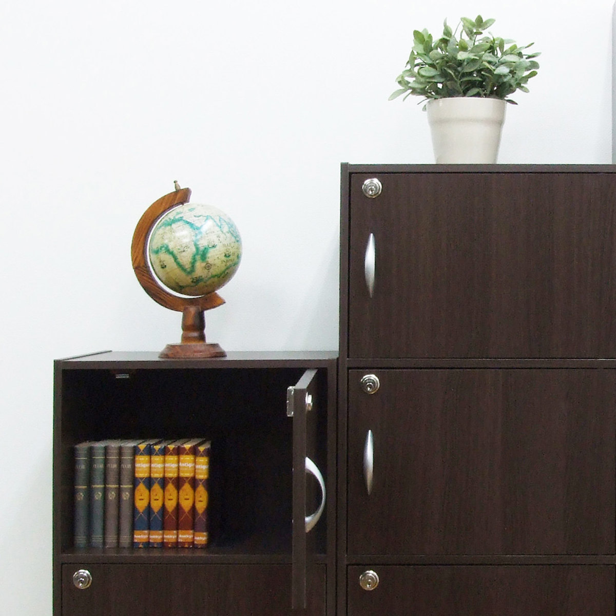 クロシオ カラーボックス 5段 全段鍵付 幅42cm （ 収納 家具 鍵付き 棚