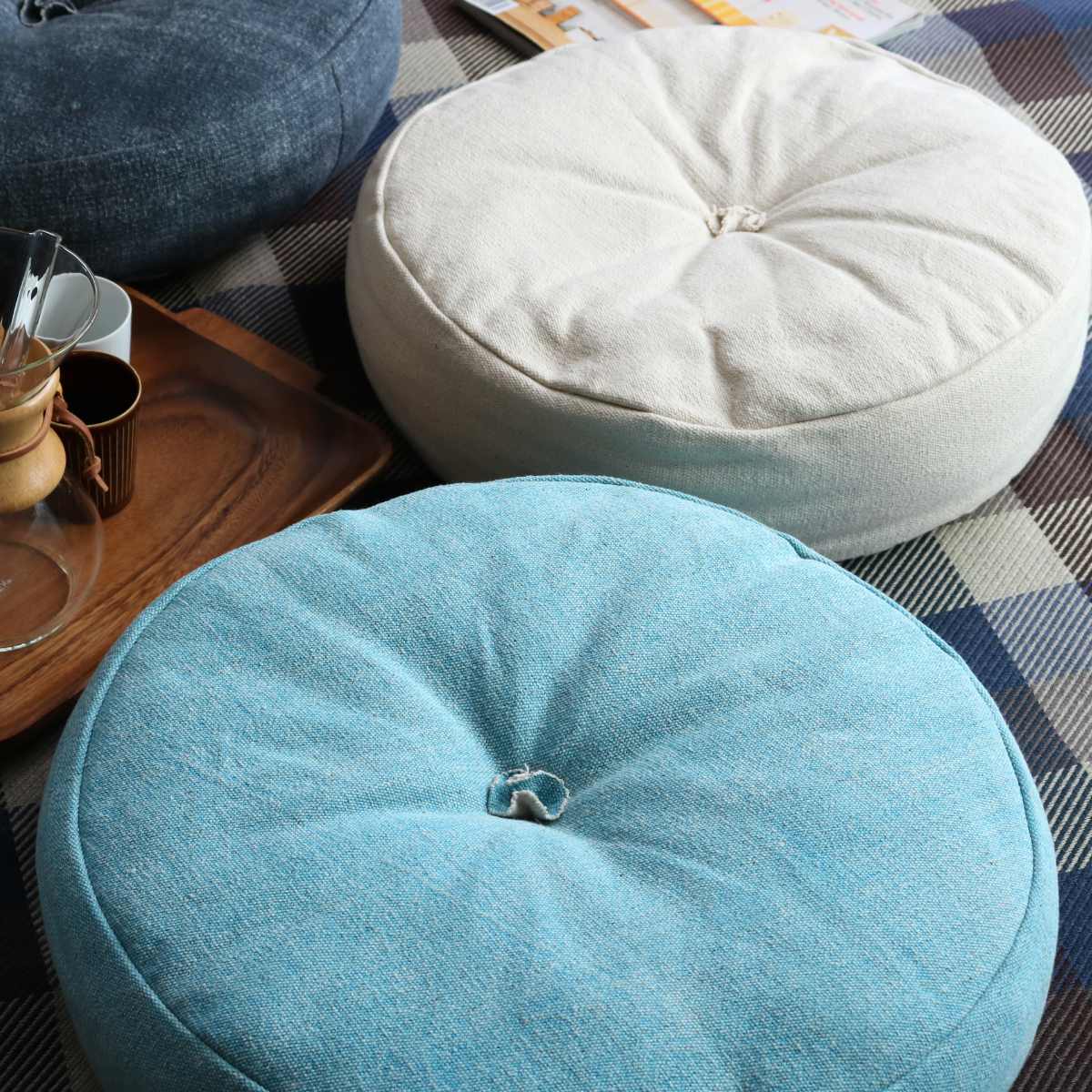 HAGiHARA（萩原） クッション 座布団 インド綿フロアラウンド