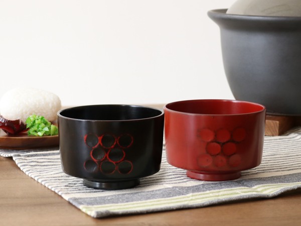 汁椀 木製 290ml 楽多用椀 漆 煮物椀 天然木 食器 同色6個セット