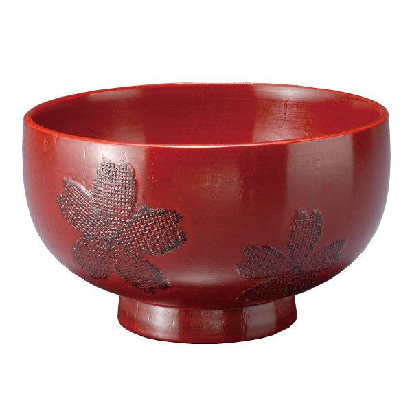 汁椀 木製 350ml さくら汁椀 漆 桜 天然木 同色6個セット （ お椀 椀