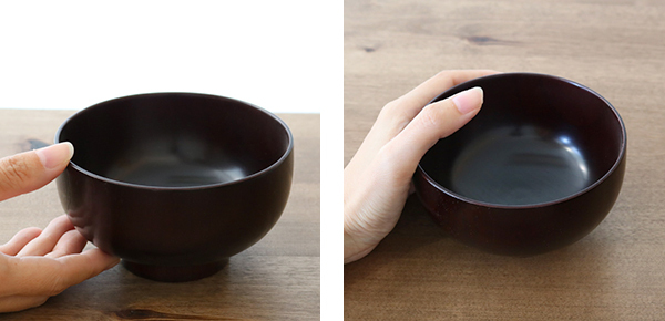 汁椀 木製 380ml 紀州塗 那智 nachi 天然木 食器 日本製 同色6個セット