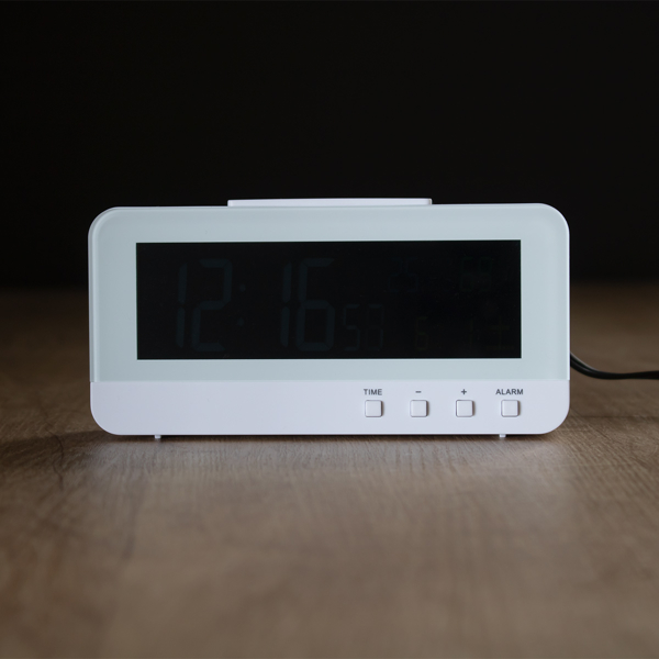 ノア精密 電波時計 置き型 目覚まし時計 多機能 カラーハープ