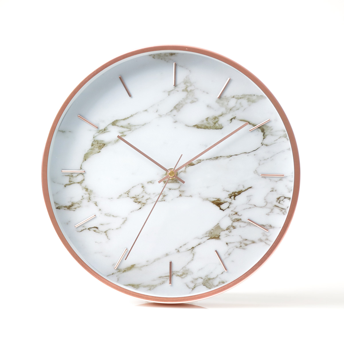 掛け時計 電波時計 直径 30.5cm マルモ ウォールクロック 大理石風