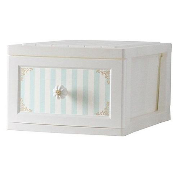 収納ボックス ドレスチェンジチェスト 1段 同柄4個組 ガーリー系