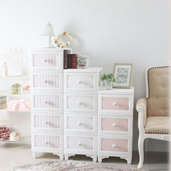 チェスト 4段 ドレスチェンジチェスト ガーリー系 クラシカルデザイン