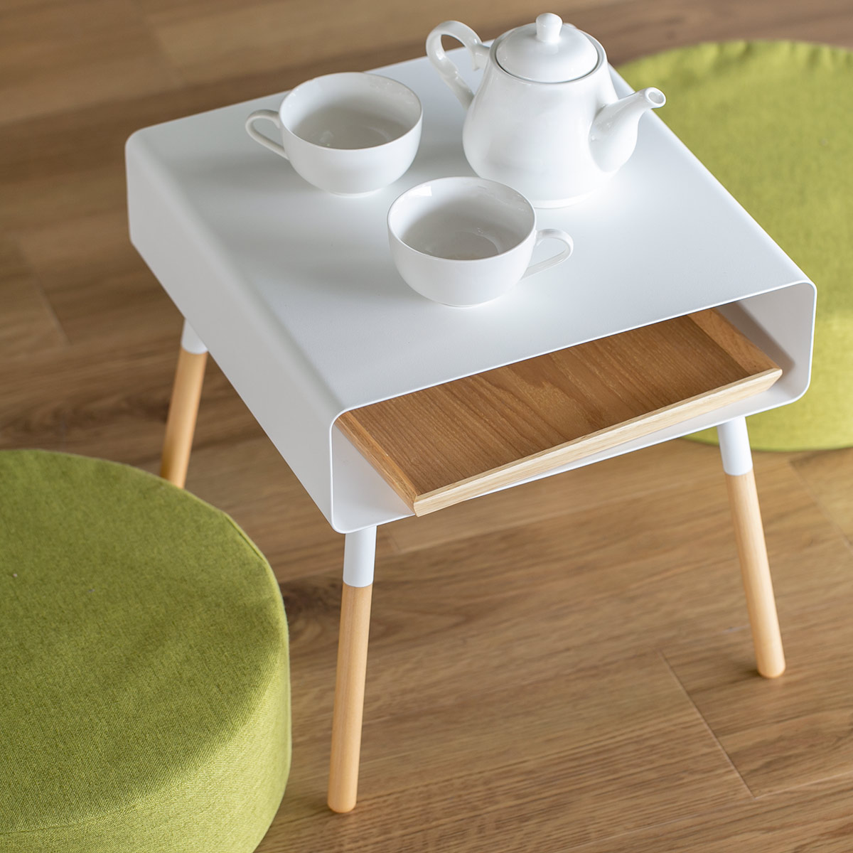 サイドテーブル プレーン PLAIN 幅35cm （ ローテーブル 収納付き ベッドサイドテーブル ）