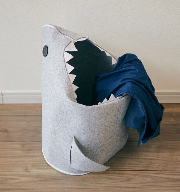 収納ボックス 折りたたみ フェルト ストレージ サメ ダークグレー