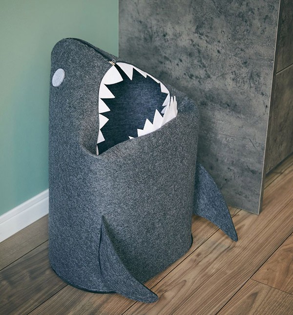収納ボックス 折りたたみ フェルト ストレージ サメ ダークグレー