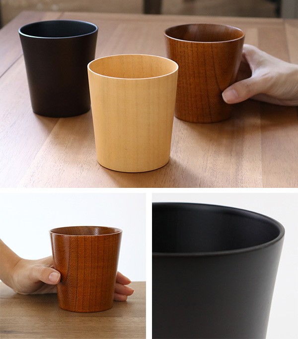 コップ 240ml 木製 タンブラー 漆 天然木 食器 （ マグカップ カップ マグ コーヒーカップ 木 漆塗り 木目 ）  :298282:インテリアパレットヤフー店 通販 
