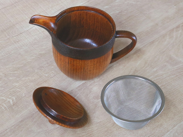 漆器ポット置き 急須 布貼り 小 漆 木製 ティーポット 天然木 食器 （ 木製ポット 漆