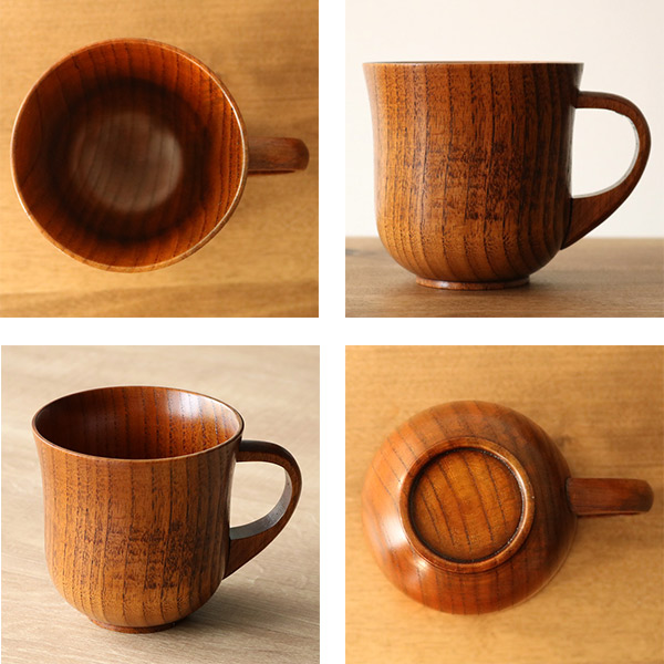 マグカップ 260ml 木製 漆 ティーカップ 天然木 食器 （ コップ マグ