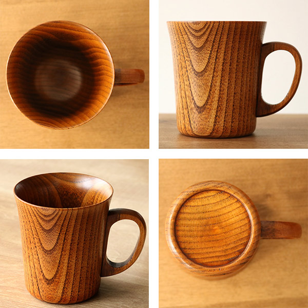 マグカップ 280ml 木製 漆 ティーカップ 天然木 食器 （ コップ マグ
